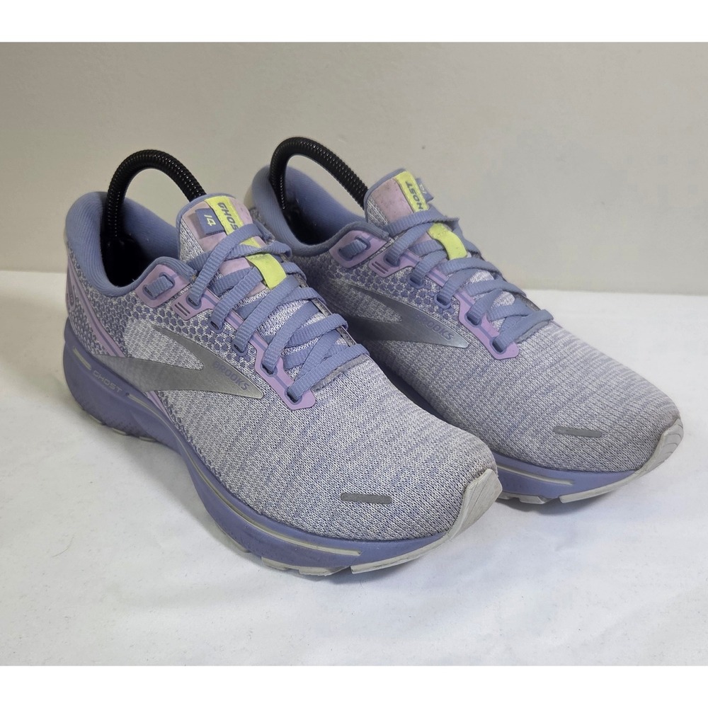 Brooks Ghost 14 Lavender Grey Running Shoes Womens 8.5 Medium 1203561B566